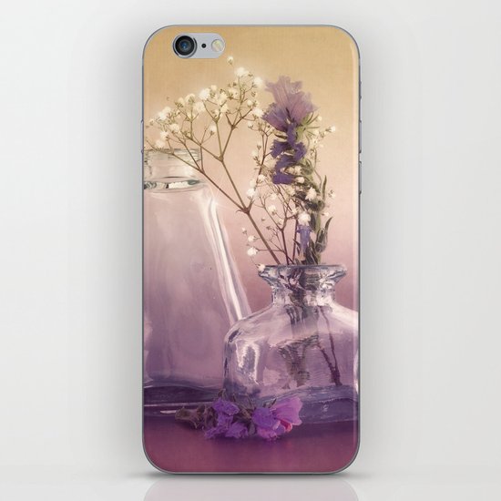 STILL LIFE with purple glass vases and flowers iPhone & iPod Skin