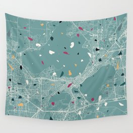 Madison, USA - terrazzo city map collage Wall Tapestry