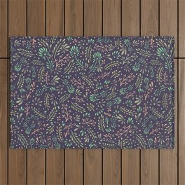 Pastel Flower Ditsy Pattern Outdoor Rug