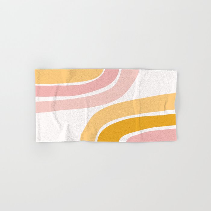 Abstract Shapes 37 in Mustard Yellow and Pale Pink Hand Bath
