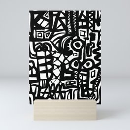 Abstract Art. Black and white contemporary art.  Mini Art Print