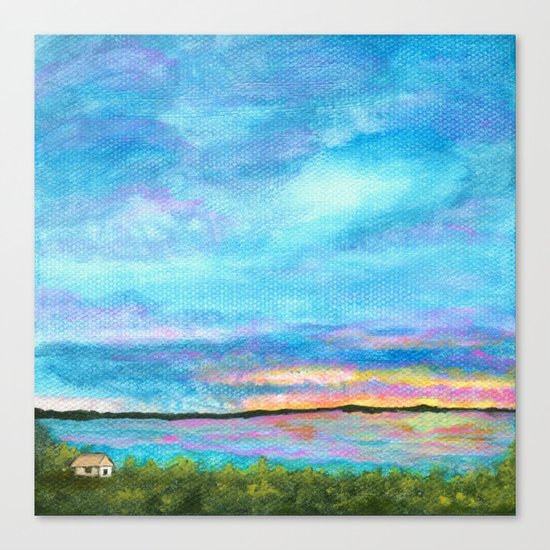 Good Morning, Beach House Sunrise Canvas Print