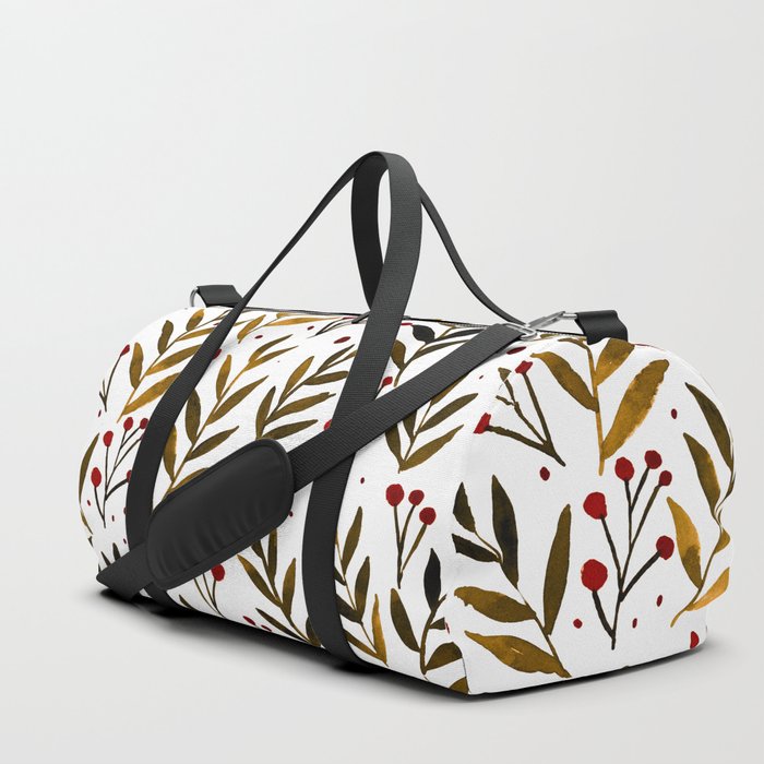 Festive watercolor branches - autumn Duffle Bag