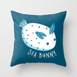 Sea Bunny Throw Pillow