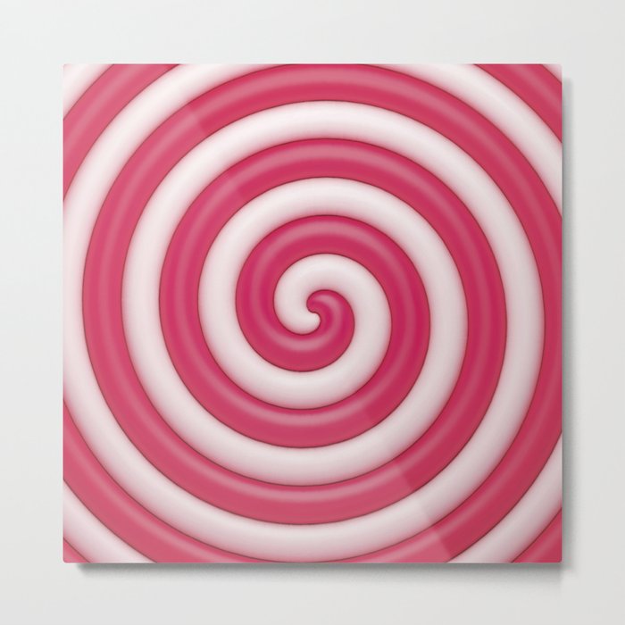 Pink Lollipop Swirls Metal Print