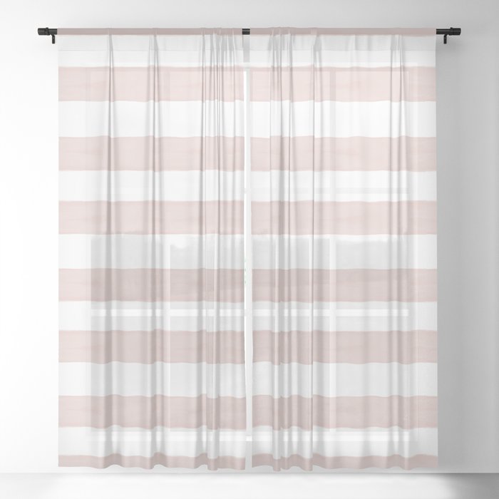 Blush Cabana Stripe Sheer Curtain