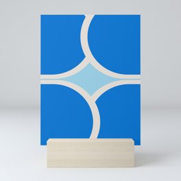 Scandinavian Mid-Century Modern Arch Abstract in Blue Mini Art Print