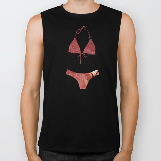 Fleisches Lust 12 - meat the beach - Bikini Atoll Collage Biker Tank