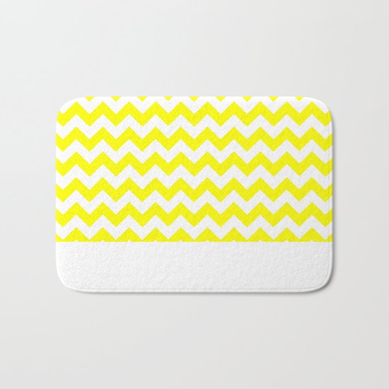 Chevron (Yellow/White) Bath Mat