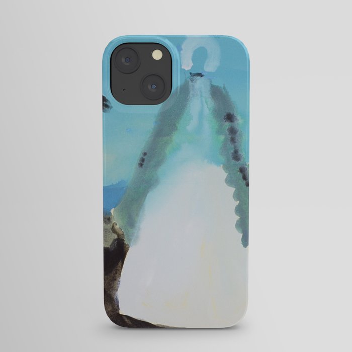 Blue Doll Watercolor Painting iPhone Case
