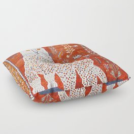 Q'ashqai Snow Leopard Persian Animal Rug Print Floor Pillow