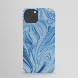 Blue Water Silk Marble iPhone Case