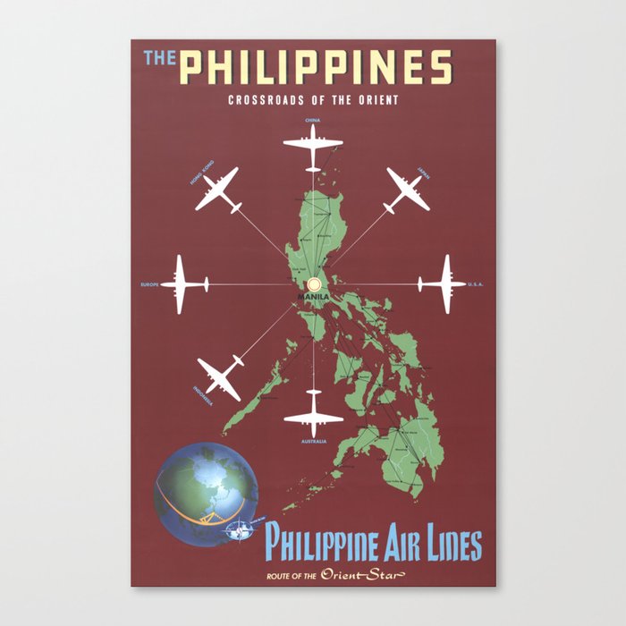 Vintage Airline Poster: Philippines: Crossroads of the Orient Canvas Print