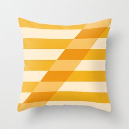 Mid-Century Striped Shadow 2 Mustard  Throw Pillow