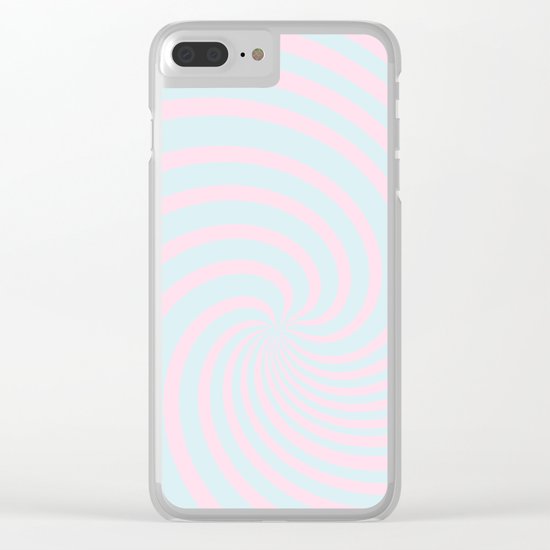 Swirl 60ies in pink and aqua - Circles on #Society6 Clear iPhone Case