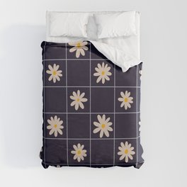 Garden Grid - Navy & White Duvet Cover