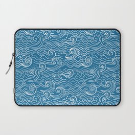 Blue and White Summer Ocean Waves  Laptop Sleeve
