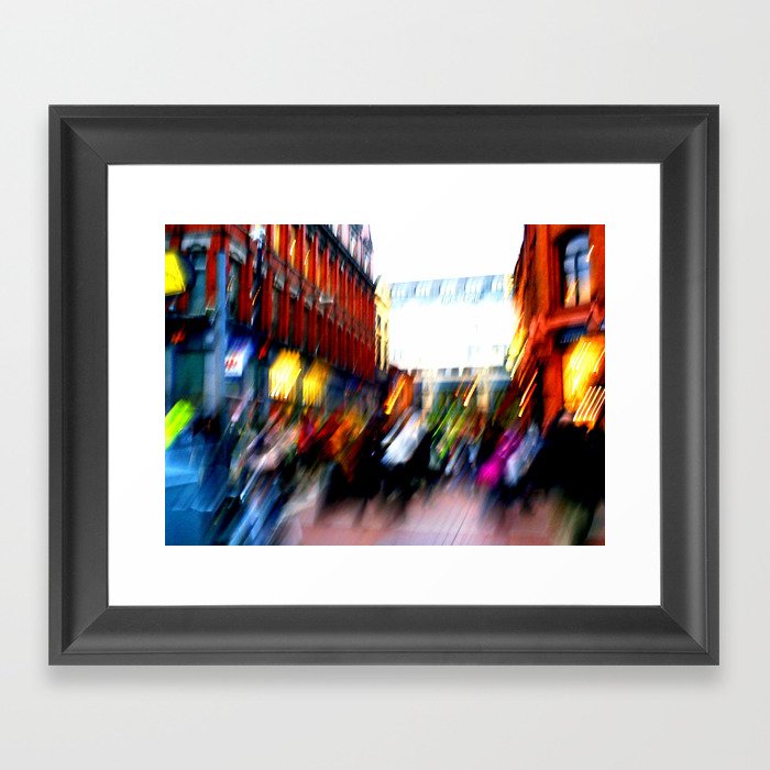 Grafton Street Blur Framed Art Print
