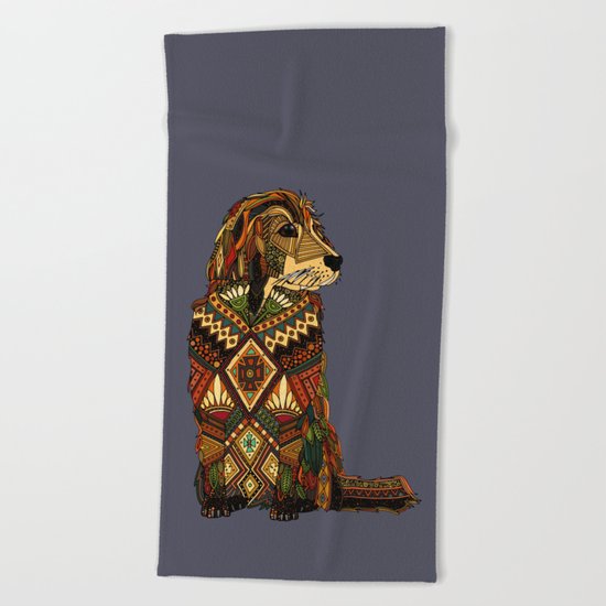 Golden Retriever dusk Beach Towel