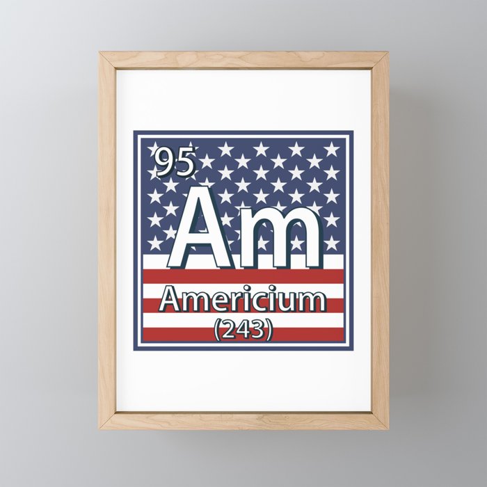 Americium - American Element Flag Framed Mini Art Print