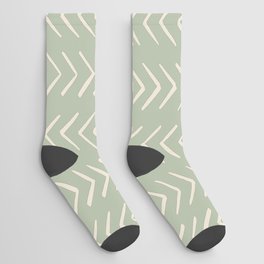 Sage Green Arrow Mudcloth  Socks