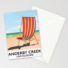 Alderby seaside travel poster Stationery Card