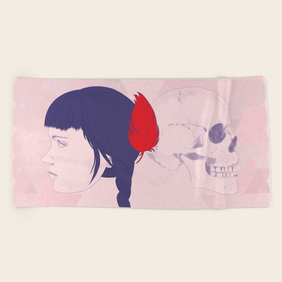 skull+face Beach Towel