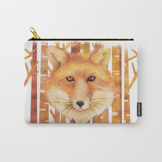 Fox in the forest- Animal abstract watercolor illustration on #Society6 Carry-All Pouch