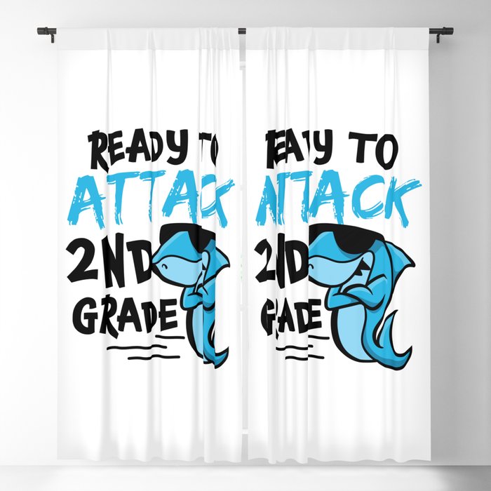 Ready To Attack 2nd Grade Shark Blackout Curtain