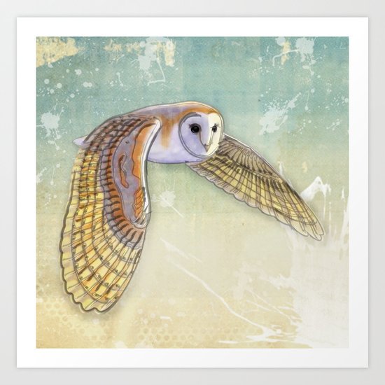 Barn Owl Labyrinth Art Print