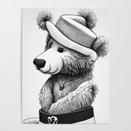 Hat in Hat Bear Poster