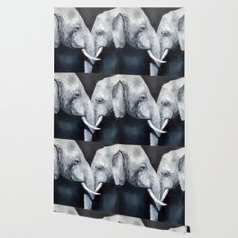 Enamored elephants Wallpaper