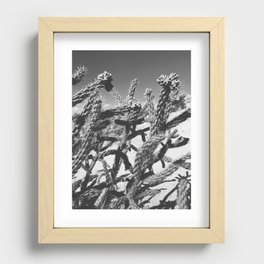 Utah Cactus // Black and white Recessed Framed Print