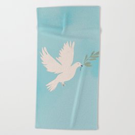 Dove of Peace with Olive Branch Beach Towel