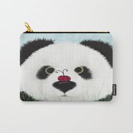 The Panda Bear And His Visitor Carry-All Pouch | Pandabears, Panda, Animal, Pandabear, Bear, Ladybug, Ladybugs, Insects, Insect, Digital 