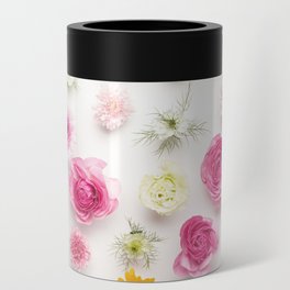 Bright Spring Floral Arrangement, Pink Roses and Daisies Can Cooler
