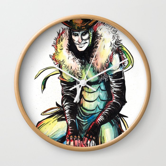 King Loki in Watercolor Wall Clock