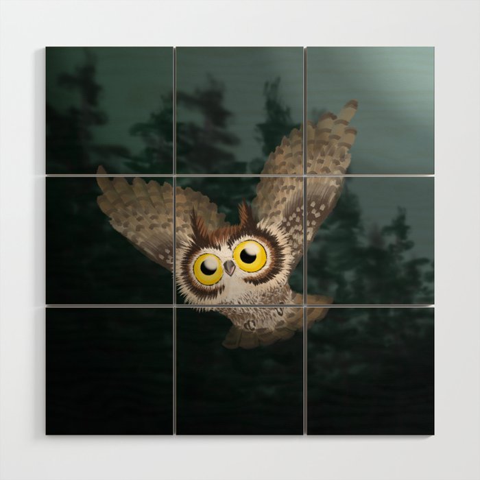 Great Horned Owl (Canavians Series) Wood Wall Art