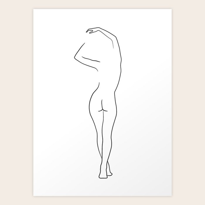 Woman Back Minimal Line Drawing Art Print By Blek Society6,Bush Furniture 2 Drawer Mobile Pedestal