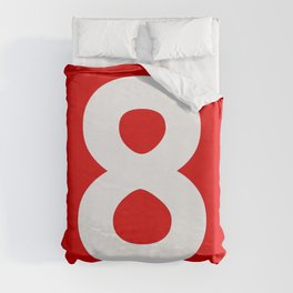 Number 8 (White & Red) Duvet Cover