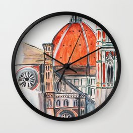 Florence Italy illustration, Firenze duomo Wall Clock