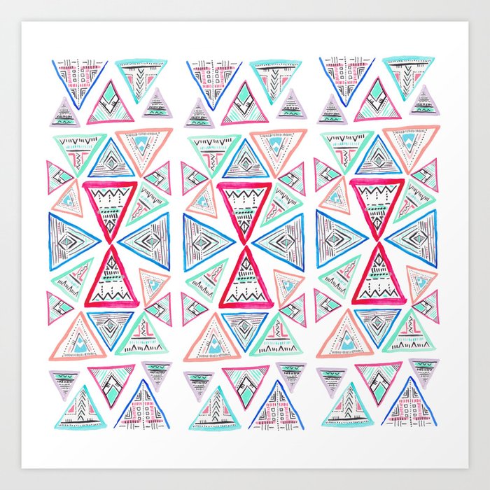 Triangles and Tribal Art Print