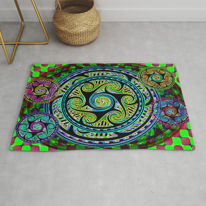 Variated Spheres 1 5 Psychedelic Celtic Design Rug By Capartwork Psychedelic Celtic Design Rug