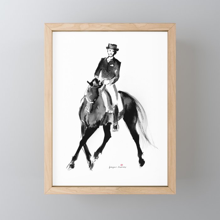 Horse (Dressage / half pass) Framed Mini Art Print