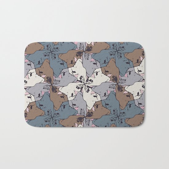 Frenchie Yoga Tessellations Bath Mat