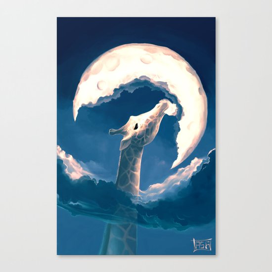La fable de la girafe Canvas Print