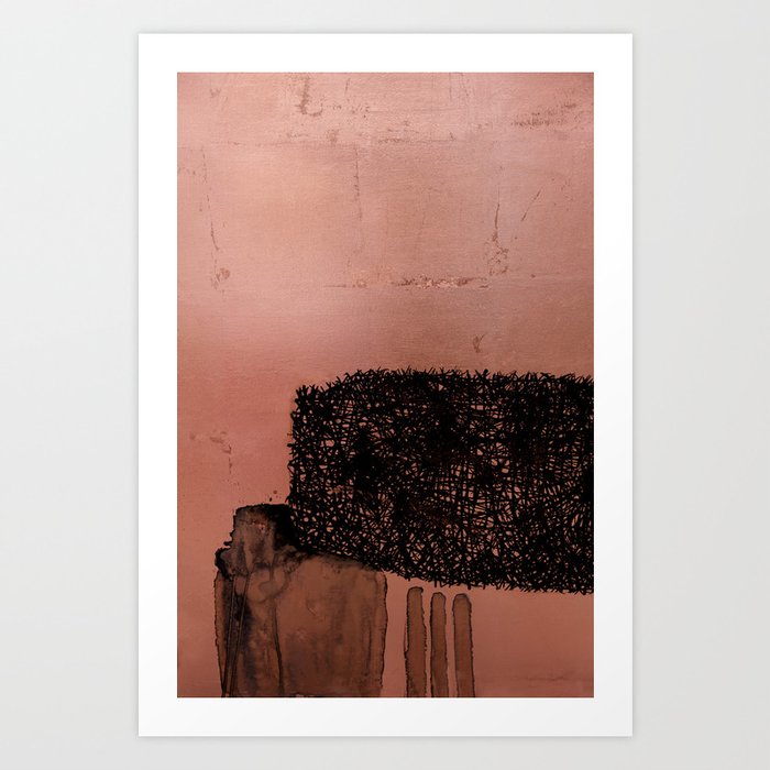 Copper black abstract Art Print