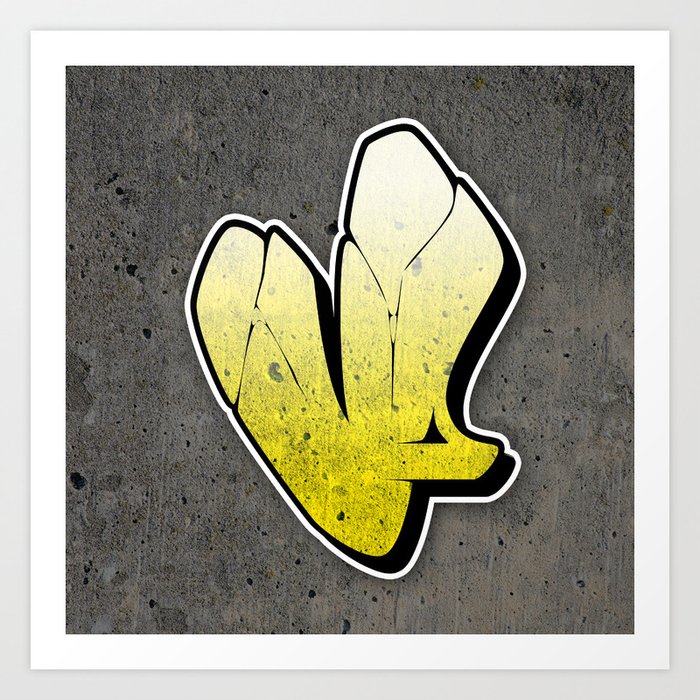 V - Graffiti letter Art Print by Joax | Society6