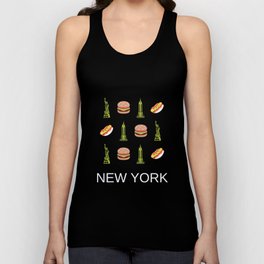 New York Retro Art Decor Boho Vacations Blue Modern Decor Illustration Unisex Tank Top