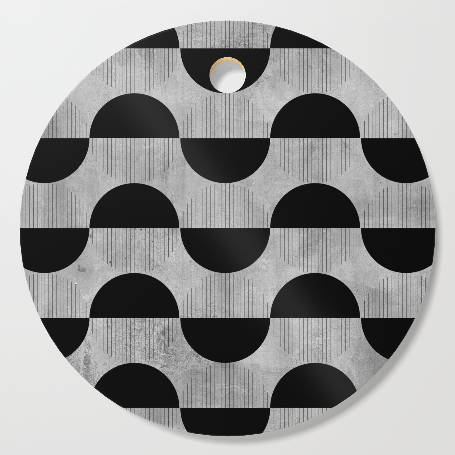Black Abstract 60s Circles On Concrete Mix Match With